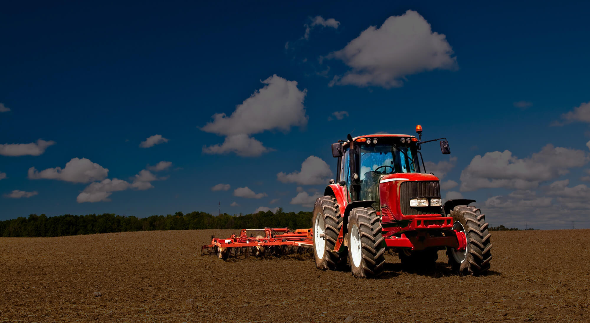 Tractor in field