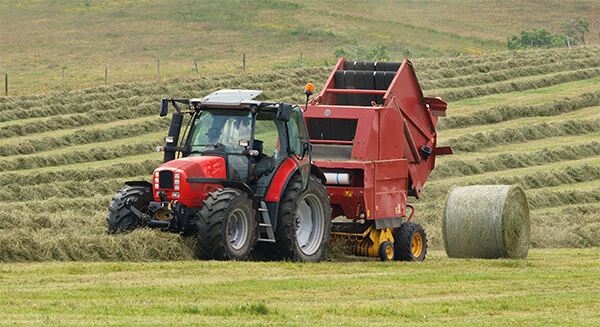 Hay Baler and Tractor